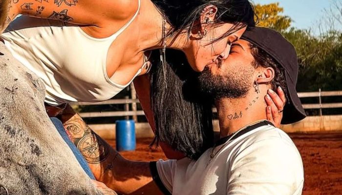 Zé Felipe se declara para namorada, Ana Castela, no 1º aniversário dela após início de namor...