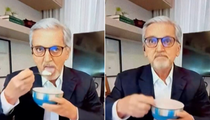 Jornalista da GloboNews, Valdo Cruz, tenta fazer boquinha ao vivo Foto: Reprodução/GloboNews